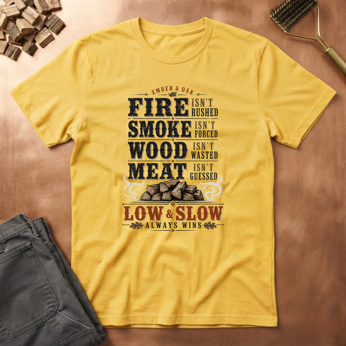 Fire Smoke Wood Meat T-Shirt