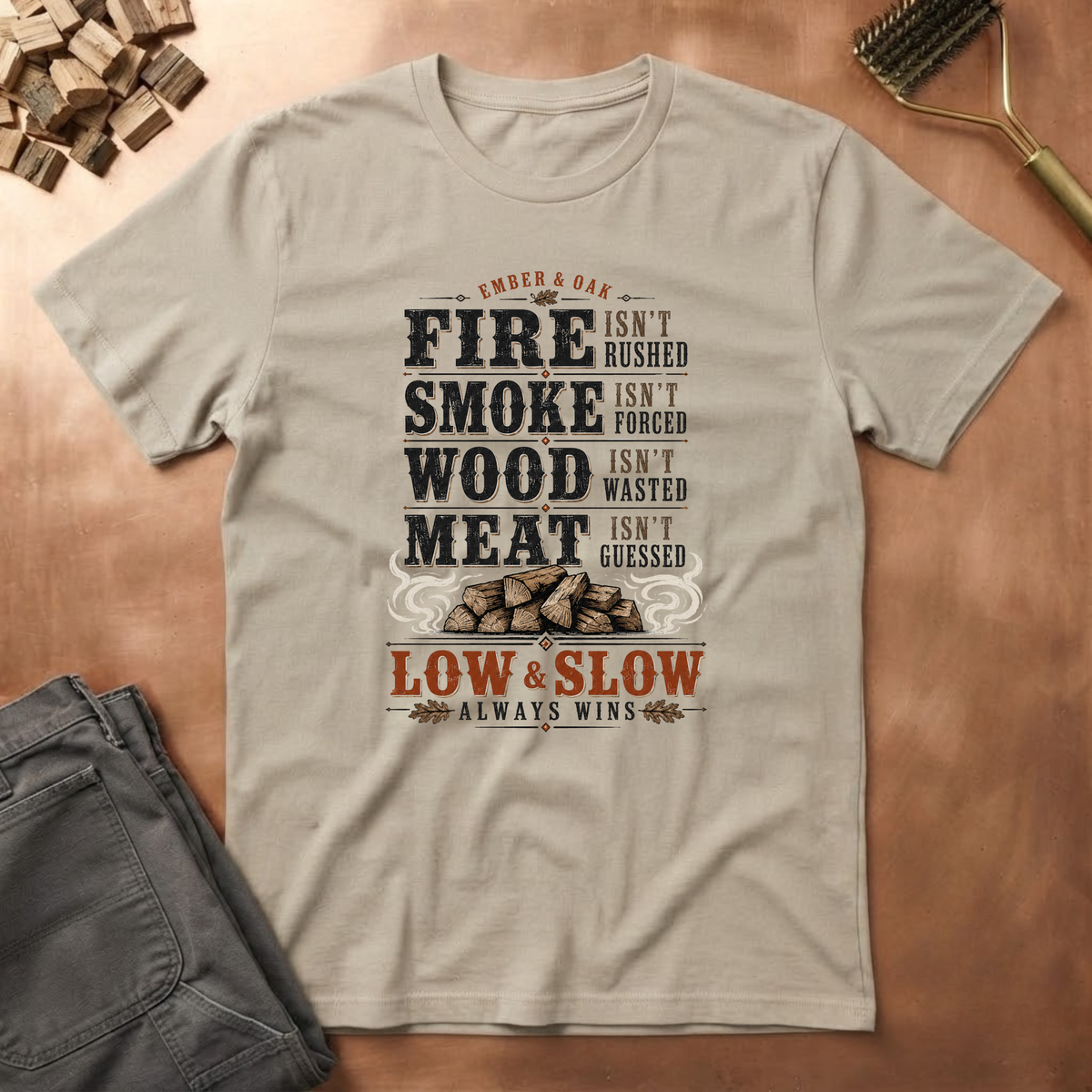 Fire Smoke Wood Meat T-Shirt