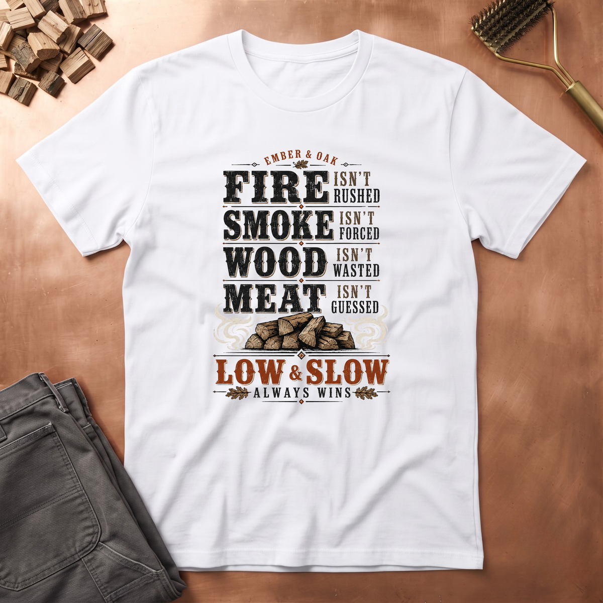 Fire Smoke Wood Meat T-Shirt